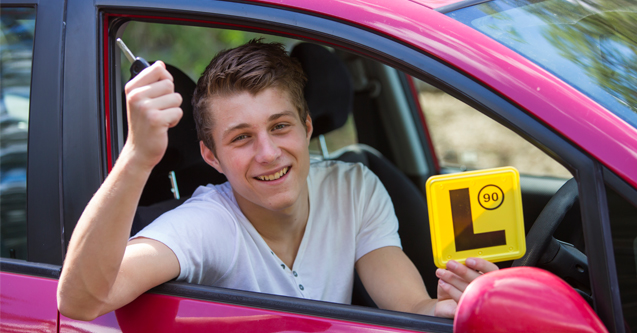 A learner driver learning to drive